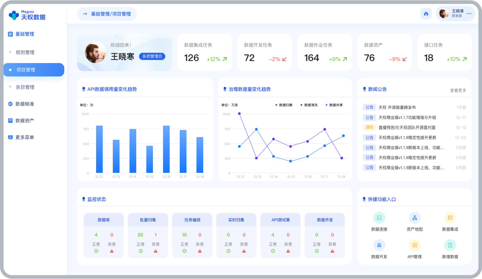 天权(Megre)数据管理平台